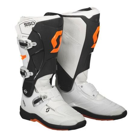 Botte Scott MX 550 Blanc/Orange | Motocross, Enduro, Trail, Trial |  GreenlandMX